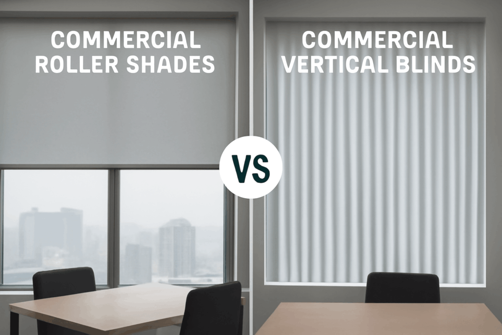 Commercial Roller Shades vs Vertical Blinds